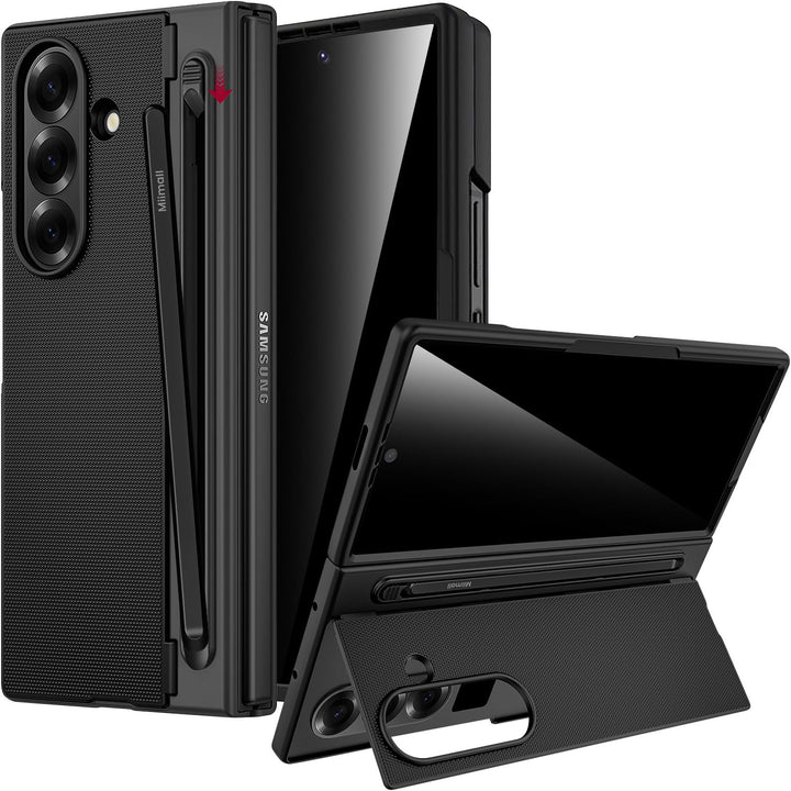 Miimall Kompatibel mit Samsung Galaxy Z Fold 7 Hülle mit S-Pen & Stifthalter, [Anti-SPY Displayschut