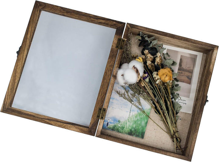 GraduatePro 3D Bilderrahmen zum Befüllen Glasscheibe Holz Box für Objektrahmen DIY Tiefer Rahmen Fot