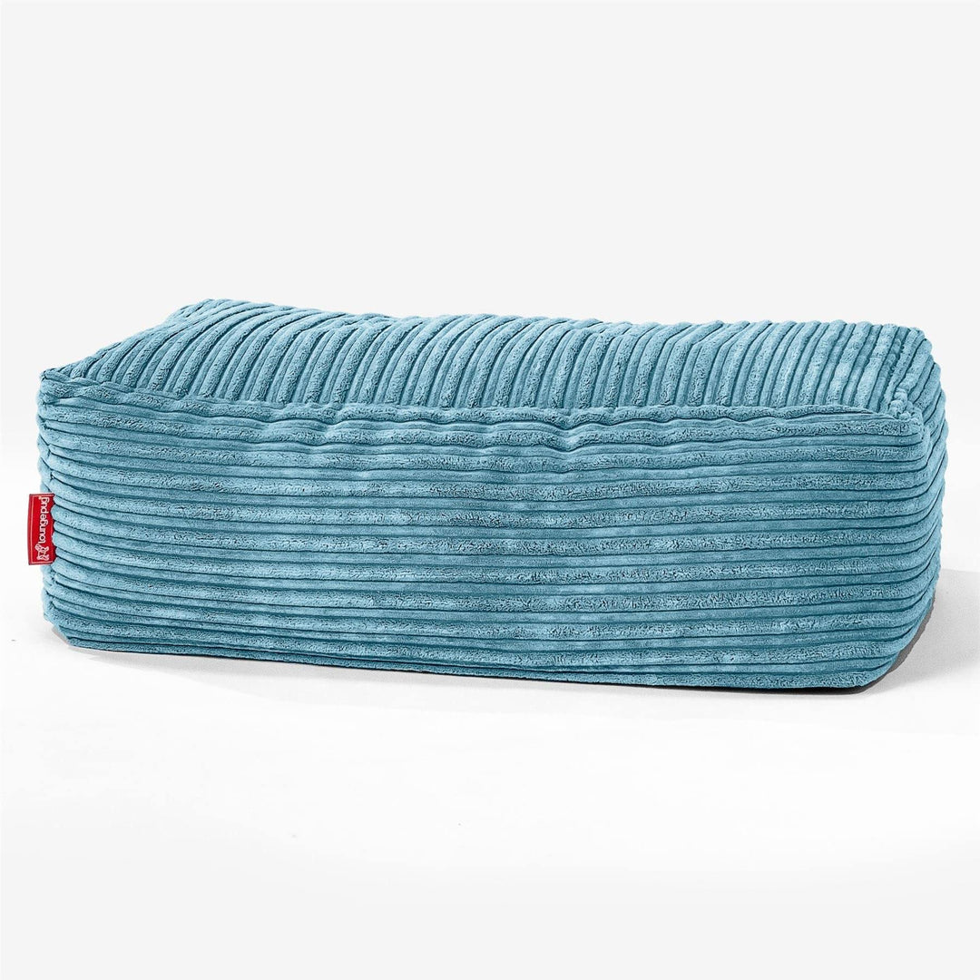 Lounge Pug, Gross Fusshocker Pouf, Cord Türkis