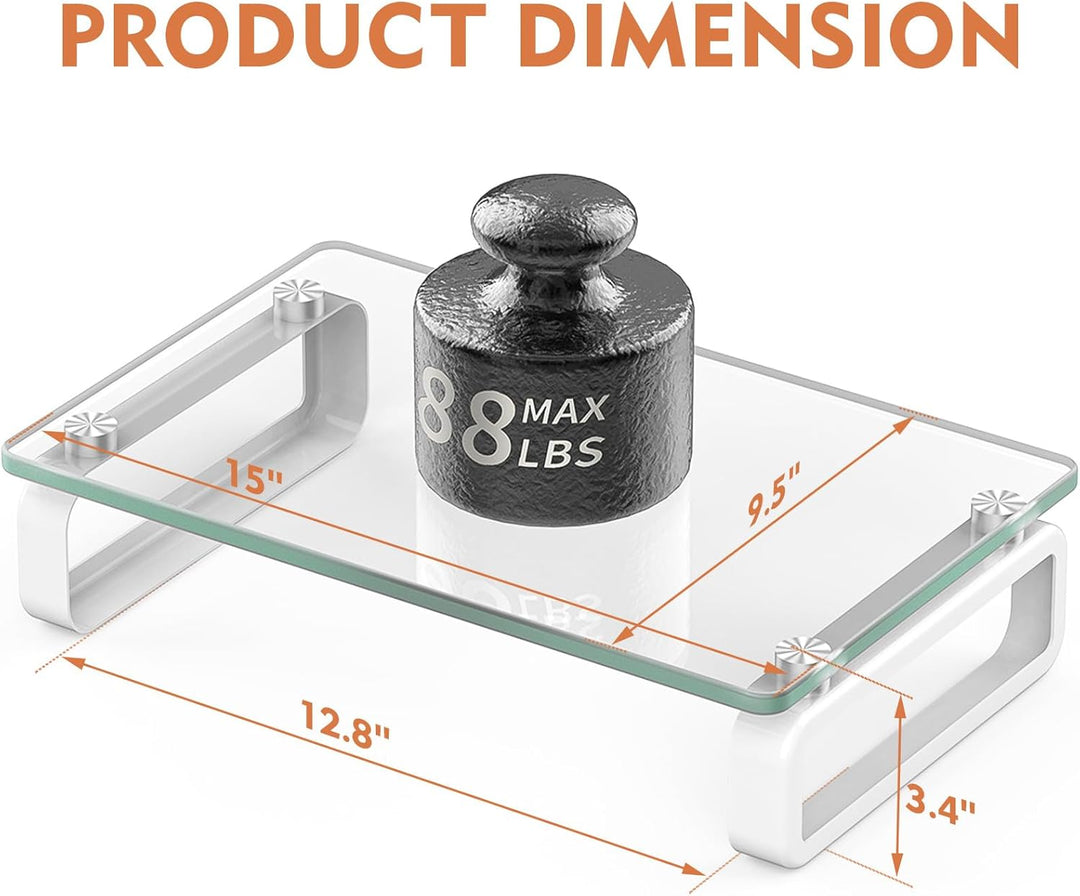 Zwei Monitorständer aus Glas ergonomischer Laptopständer, Bildschirmständer Schwarz, Schwarz