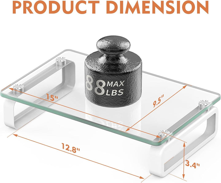 Zwei Monitorständer aus Glas ergonomischer Laptopständer, Bildschirmständer Schwarz, Schwarz