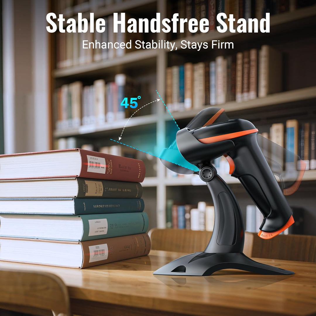 Tera Barcode Scanner 1D 2D QR Wireless Kabellos 2,4 GHz + Wired USB 2,0 Kabelgebunden Handscanner Ba