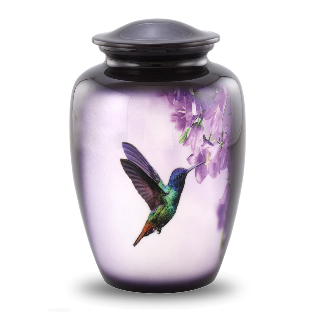 Kolibri-Urne Kolibri-Urne für Asche, handbemalte Urne für Erwachsene, handgefertigte Einäscherungsur