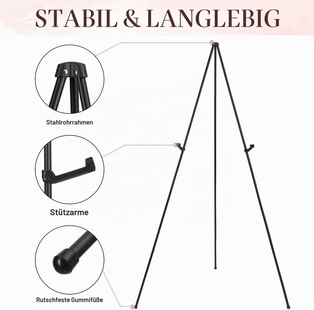 Staffelei Ständer für Hochzeitsschild & Poster 63''(160cm) Stativ zusammenklappbare tragbare Künstle