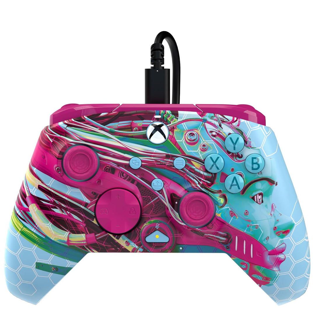 PDP Xbox REMATCH GLOW Wired controller ANDROID DREAMS Pink White, Pink White