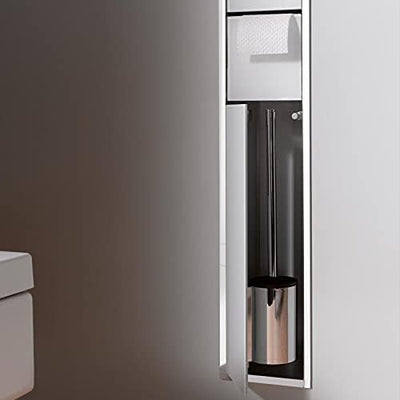 emco ASIS 150 Unterputz-Schrankmodul, Badezimmerschrank als Toilettenpapierhalter & Klobürstenhalter