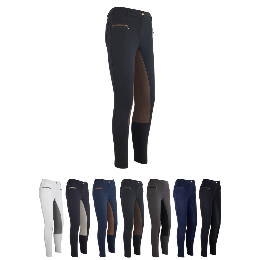 HKM by Reiterladen24 - Damen Reithose Vollbesatz BASICLINE schwarz/dunkelbraun 44