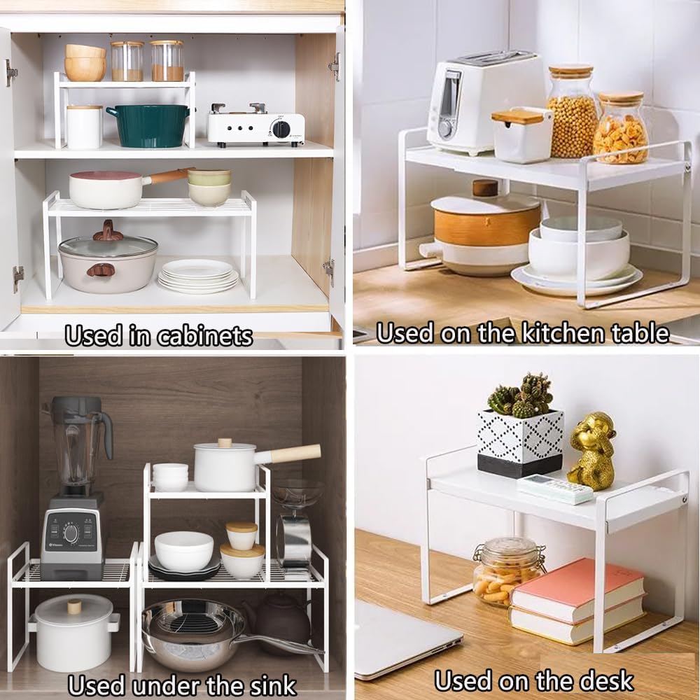 HQahnekme Küchenschrank Organizer,Regaleinsatz mit Anti-Rutsch Matte,Küche Schrankeinsatz,für Küche/