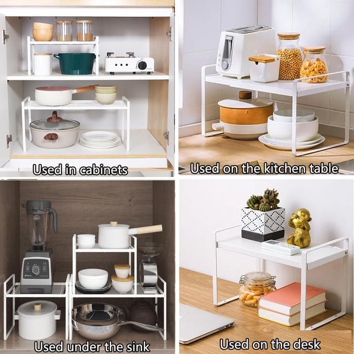 HQahnekme Küchenschrank Organizer,Regaleinsatz mit Anti-Rutsch Matte,Küche Schrankeinsatz,für Küche/