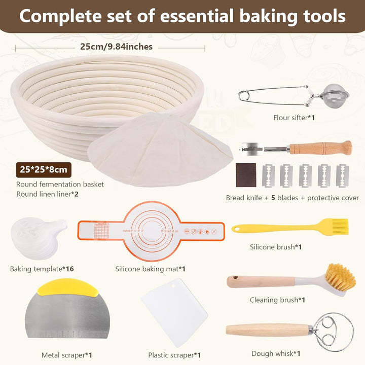 Brot Backen Zubehör Gärkörbchen Gärkorb Brotbackzubehör Brotbackset Garkorb Brotback Set Gähr Körbch