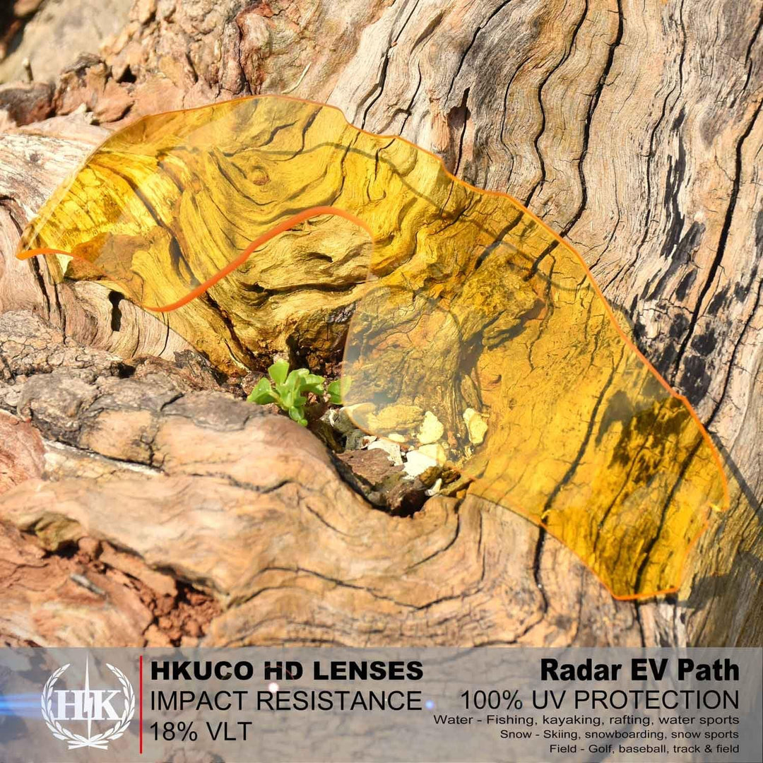 HKUCO For Oakley Radar EV Path GTransparent Yellow Polarized Replacement Lenses And White Earsocks R