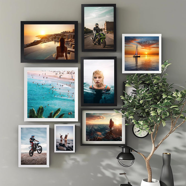Bilderrahmen 25x25cm mit Passepartout Fotorahmen mit Acrylglas zum Senkrechten Oder Waagerechten Auf