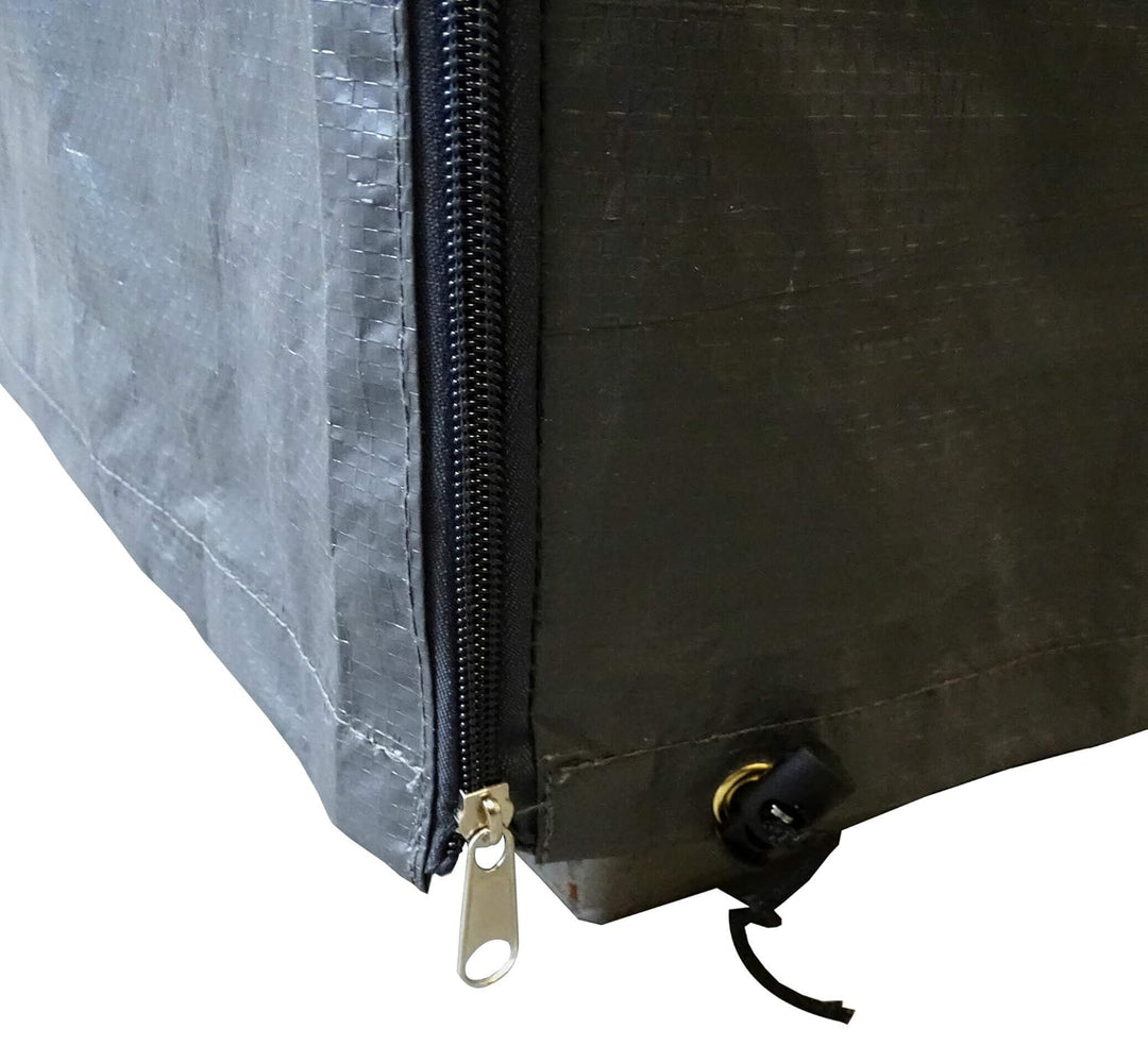 QUICK STAR 5x Gitterbox Abdeckung 125x85x87cm Grau PE Gewebefolie Schutzhülle Abdeckplane Staubschut