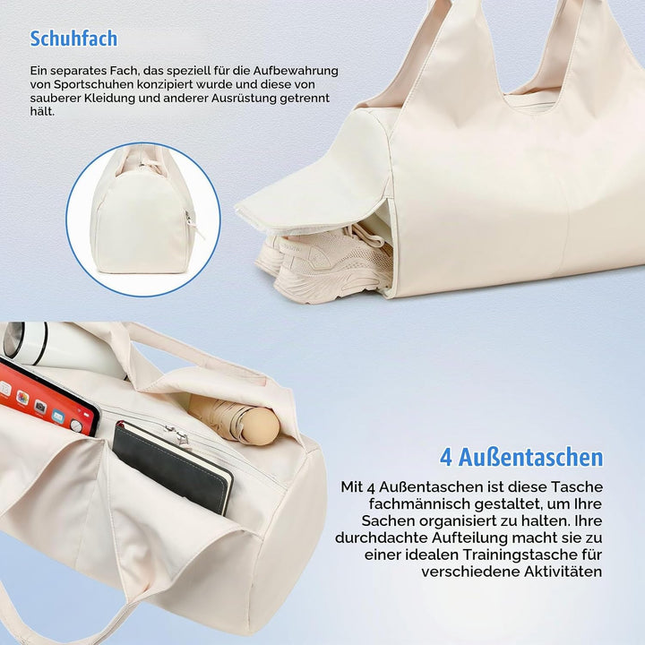 Sporttasche für Damen und Herren mit Schuhfach &amp; Nassfach Weekender Reisetasche Freizeit Handtasche