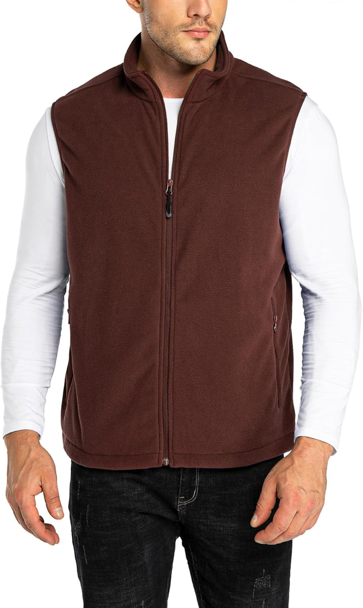 33,000ft Herren Fleece Weste Jacke Standkragen Ultraleicht Outdoor Ärmellose Fleecejacke Gilets Tops