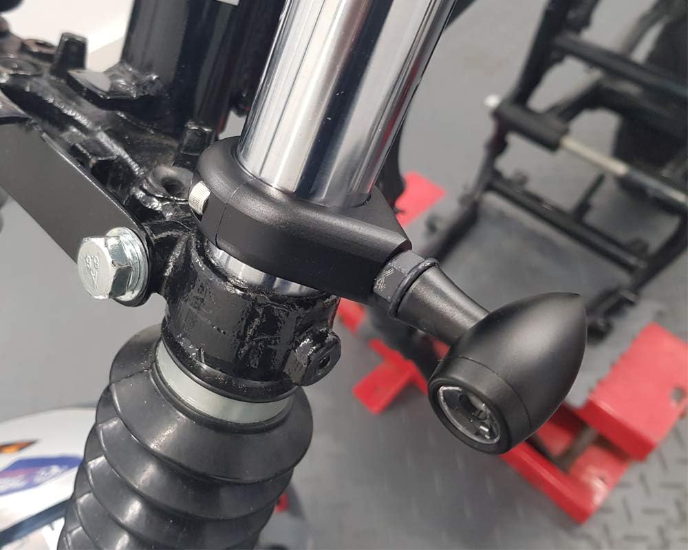 Alchemy Parts Motorrad Blinker Transferanlage Klammergabel - 56/57mm - Schwarz - Hochwertig