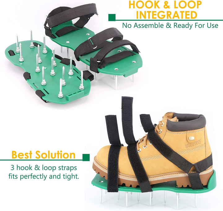 Rasenlüfter Schuhe, Nagelschuhe mit Klettverschluss Aerifizierer für Rasen mit Kostenlose Installati