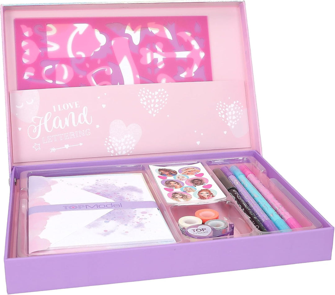 Depesche 12618 TOPModel - Handlettering Briefbox, Schreibset mit Briefpapier, Sticker, Postkarten, W