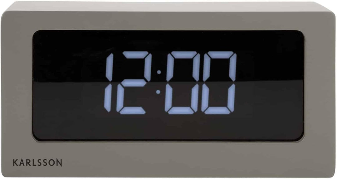 Karlsson Table Clock Boxed LED warm Grey