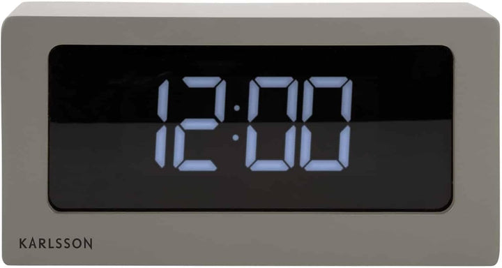 Karlsson Table Clock Boxed LED warm Grey