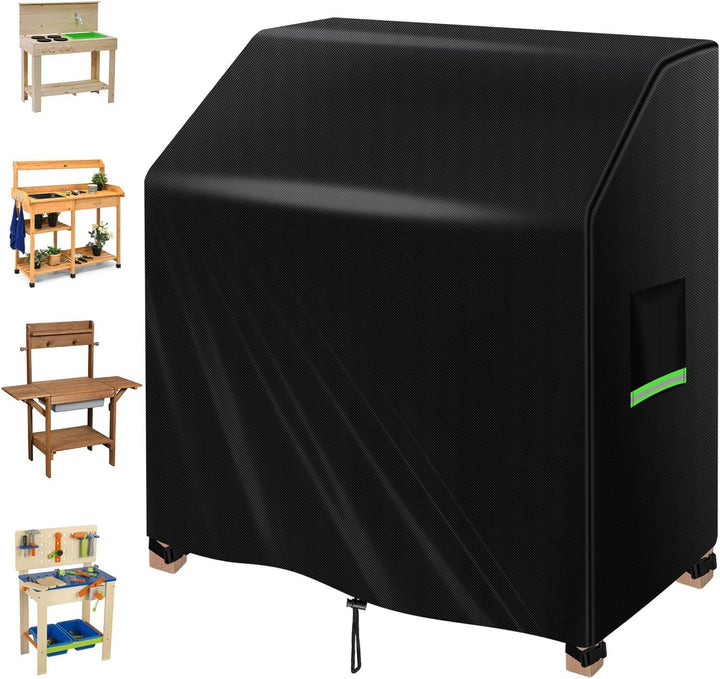 Matschküche Abdeckung, 420D Oxford 110x50x98cm(LxBxH) Wasserdicht Wetterfest Kinderküche Schutzhülle