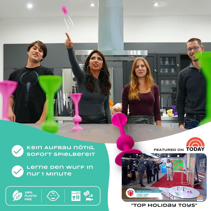 TOSSIT Spiel Saugnapf Darts, Indoor Outdoor Drinnen Draussen, Boccia, Petanque, Wurfspiel, Nachhalti