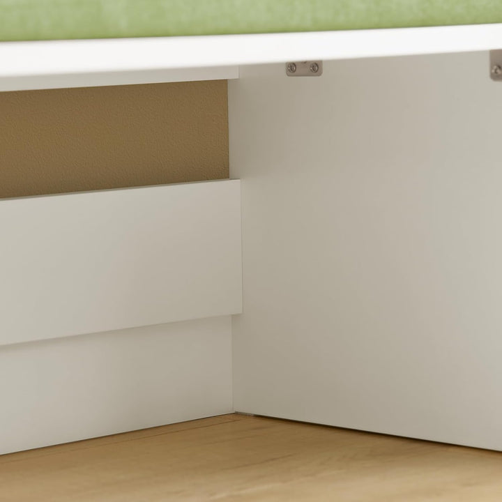 SoBuy KMB80-W Kinder Spielzeugtruhe Spielzeugkiste Aufbewahrungsbox Schuhbank mit Sitzkissen Sitzban