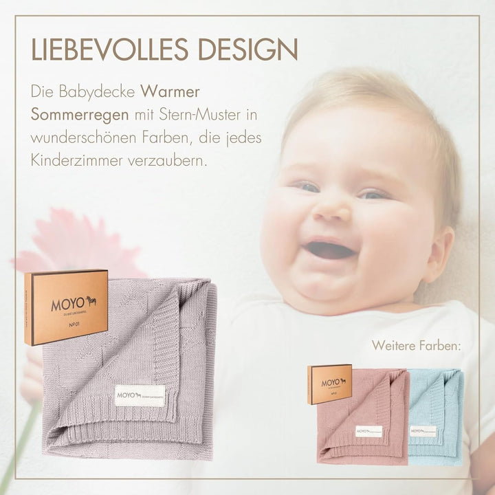 MOYO Babydecke - traumhafte Babydecke Baumwolle (100% Bio, GOTS) - 100% klimaneutral - atmungsaktive