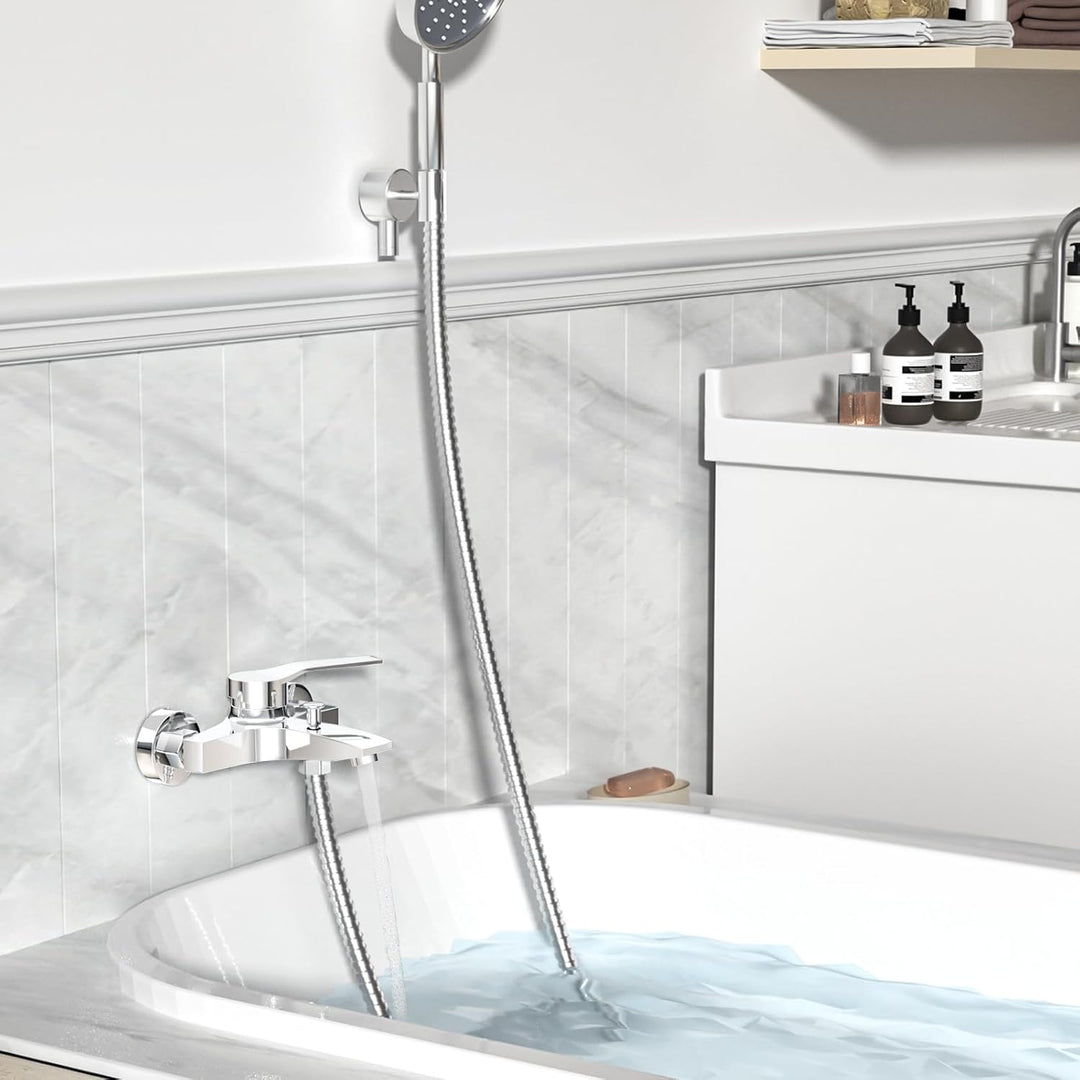 LADOKEE Badewannenarmatur, Wasserhahn Badewanne mit G1/2"-Anschluss, Einhebel Mischbatterie Badewann
