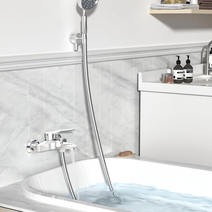 LADOKEE Badewannenarmatur, Wasserhahn Badewanne mit G1/2"-Anschluss, Einhebel Mischbatterie Badewann