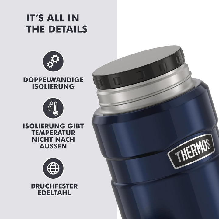 Thermos STAINLESS KING FOOD JAR 0,71l, midnight blue, Thermosbehälter aus Edelstahl, 14h heiss / 24h