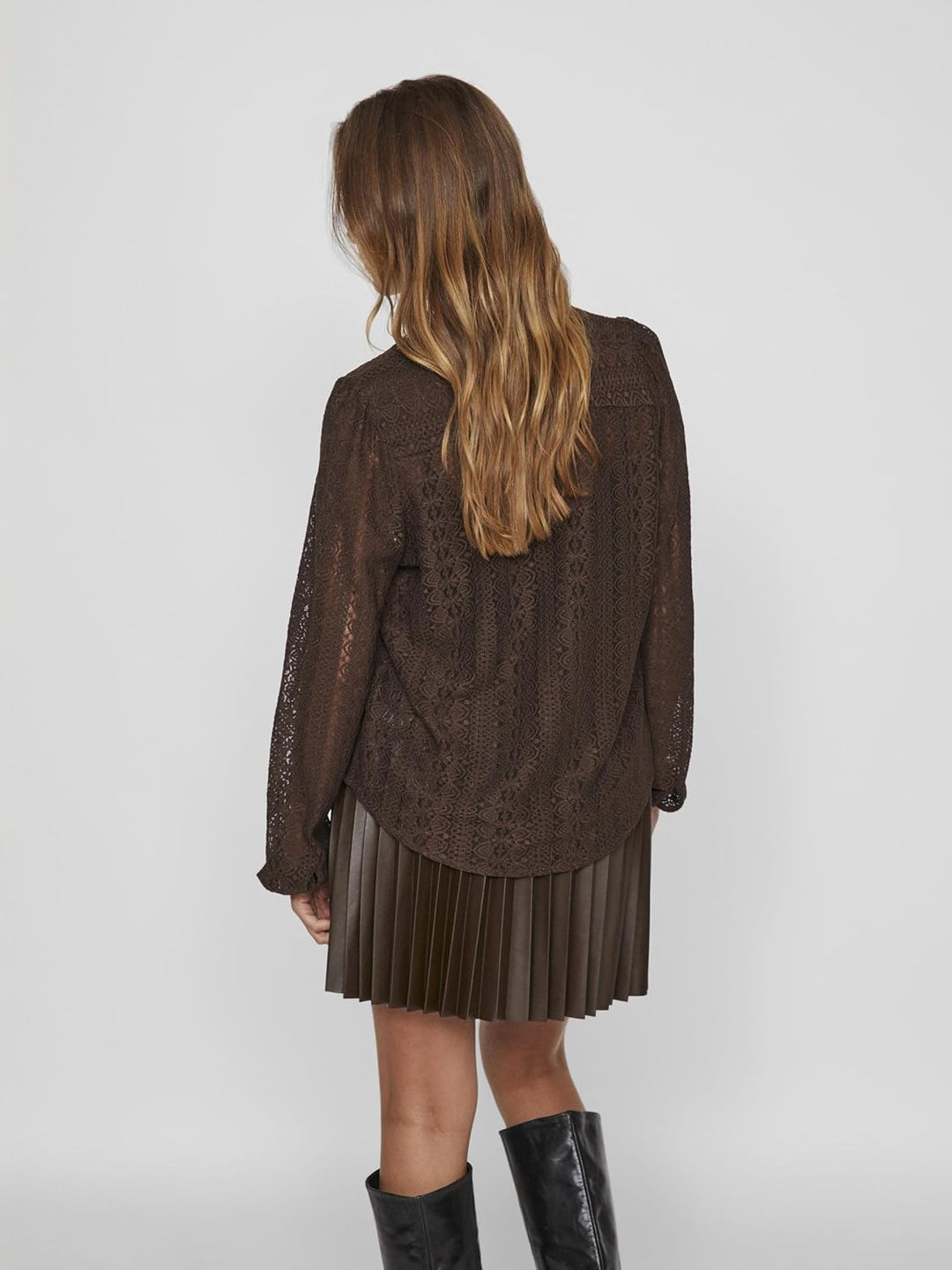 Vila Female Hemd VICHIKKA Spitzen XS Coffee Bean, XS Coffee Bean