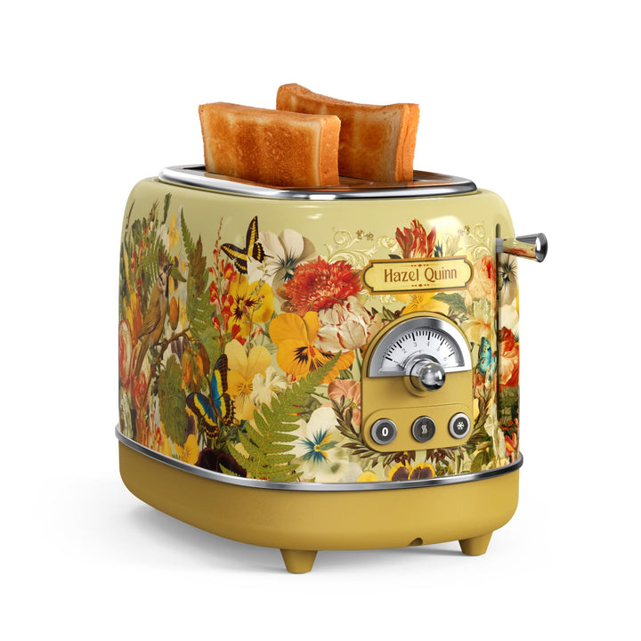 Hazel Quinn Retro 2 Scheiben Toaster, Vintage Toaster, Auftau Aufwärm Abbruchfunktion, Edelstahl, 81