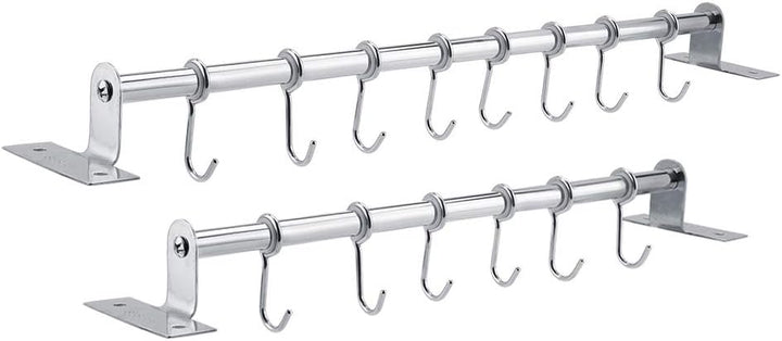 Wandmontierte Schiene Rack Wandhaken Metall Haken Edelstahl Kleiderbügel mit Schiebehaken Utensil Ha