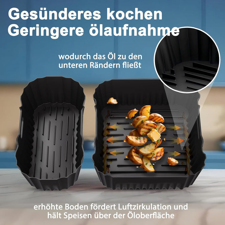 Heissluftfritteuse Zubehör für Philips Dual Basket Airfryer 3000-serie 6L/3L - 23 Stück Airfryer Sil