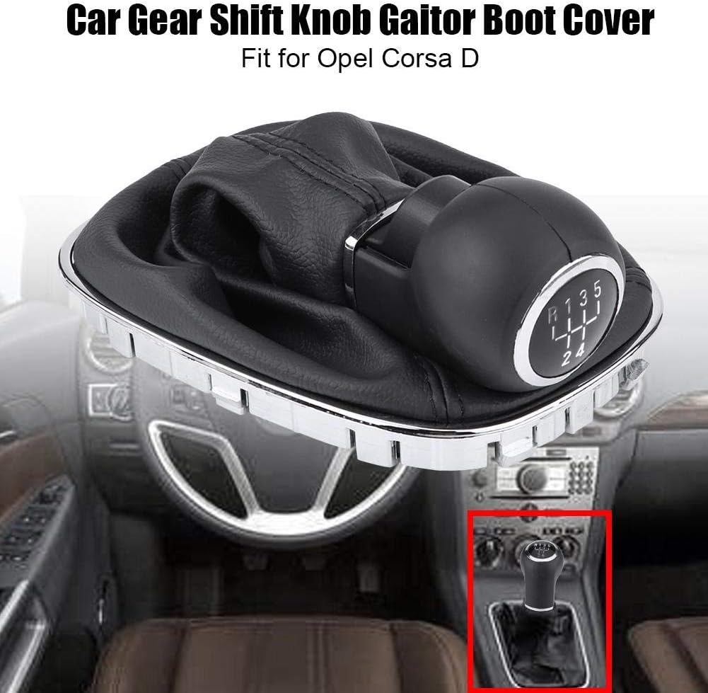 EVGATSAUTO 5 Gang Schaltknauf Gaiter Boot Cover Kit Passend für Corsa D Shifter Boot Cover Ersatz 00