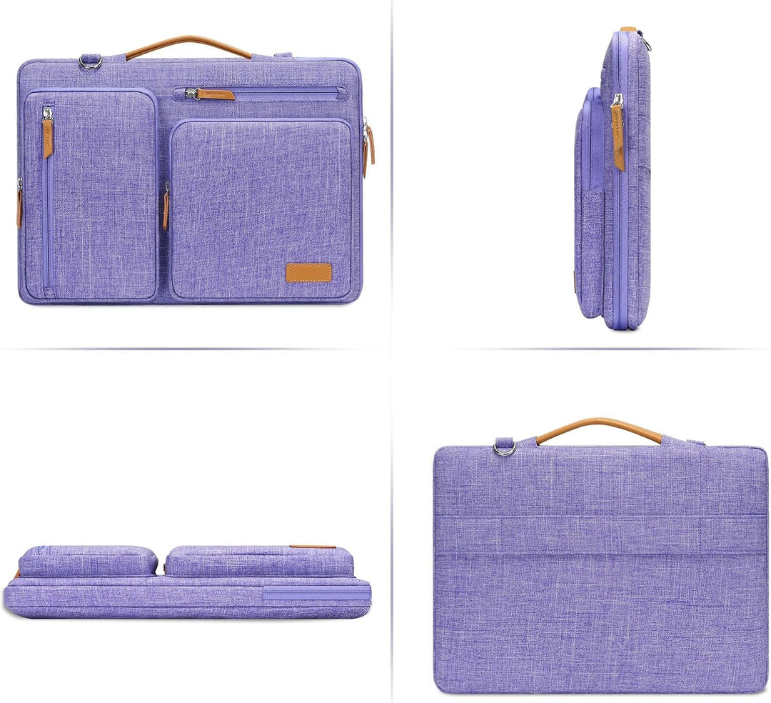 MOSISO 360 Laptoptasche, Wasserdicht Laptop Schultertasche, Stossfest Umhängetasche mit 4 Reissversc