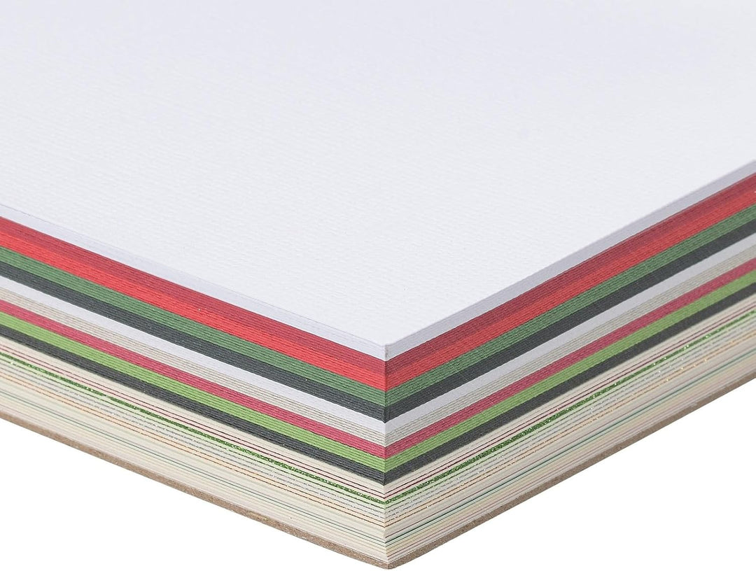 Vaessen Creative Florence Tonpapier - Quadratisch Bastelpapier - 30,5 x 30,5 cm - Farbenmix Weihnach