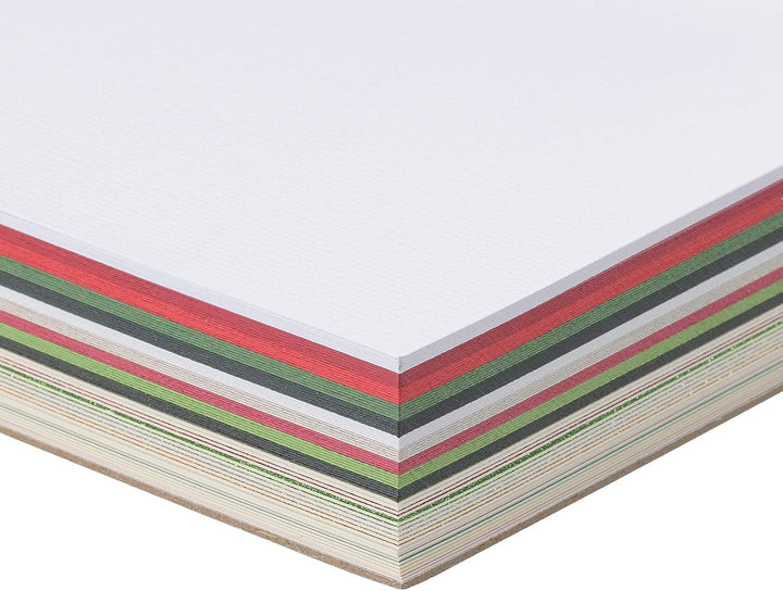 Vaessen Creative Florence Tonpapier - Quadratisch Bastelpapier - 30,5 x 30,5 cm - Farbenmix Weihnach