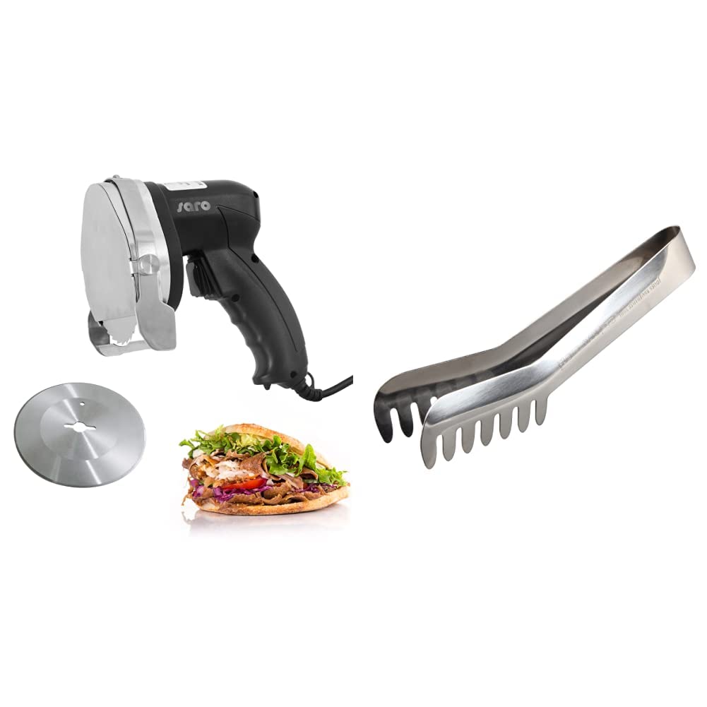 Saro 418-1020 ED 100 elektrisches Profi Schneidemesser für Döner und Gyros, Schwarz & Fackelmann Ser