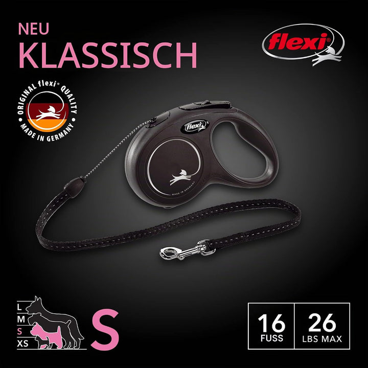 Flexi Classic Roll-Hundeleine (Seil), ergonomisch, langlebig und verhedderungsfrei, für Hunde bis zu