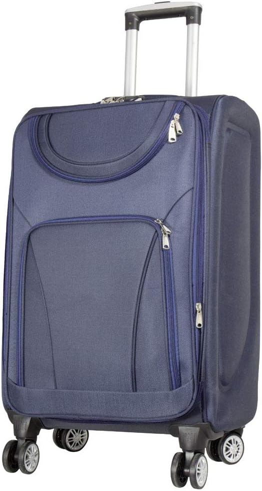 Trendyshop365 Weichgepäck mittlerer Koffer Maribor 68cm 71 Liter 4 Rollen Zahlenschloss Blau Citykof