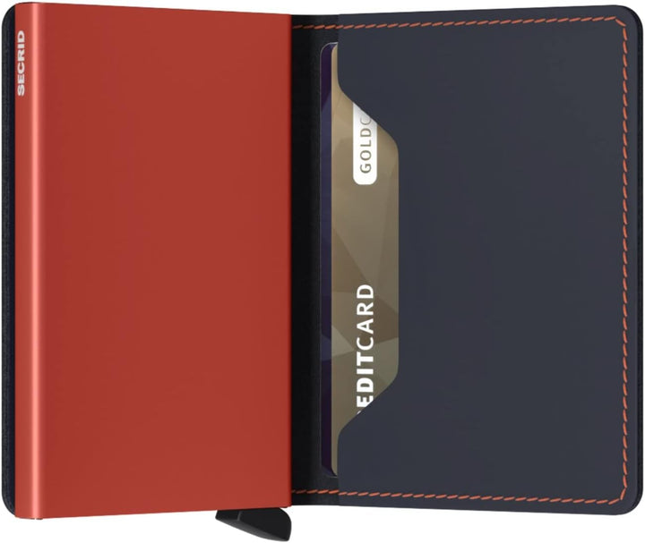 Secrid Slimwallet Nightblue & Orange Einheitsgrösse Unisex Erwachsene, Nachtblau & Orange, Talla úni
