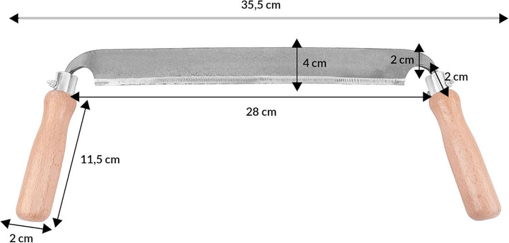 Bauster® Zugmesser Schäleisen für holz Ziehklinge 350mm ist ein Werkzeug zur Holzbearbeitung Zugeise