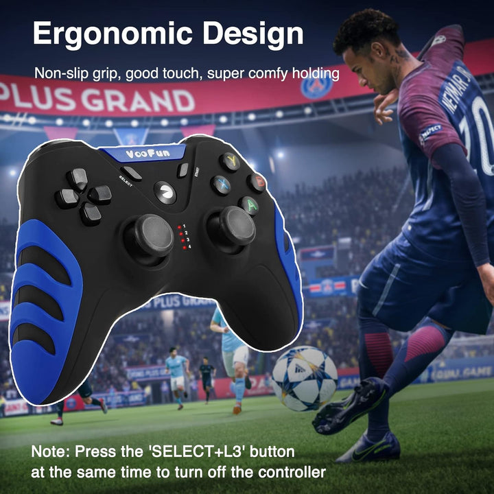 VooFun PC Controller, Wireless PS3 Controller PC Gamepad mit Dual-Vibration, Gaming Controller für P