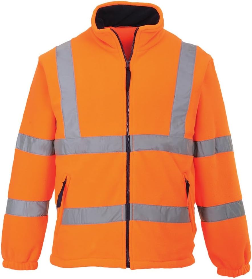 Portwest Herren F301 F300 Warnschutz Fleece Jacke mitNetzfutter, Orange, S EU S Orange, S Orange