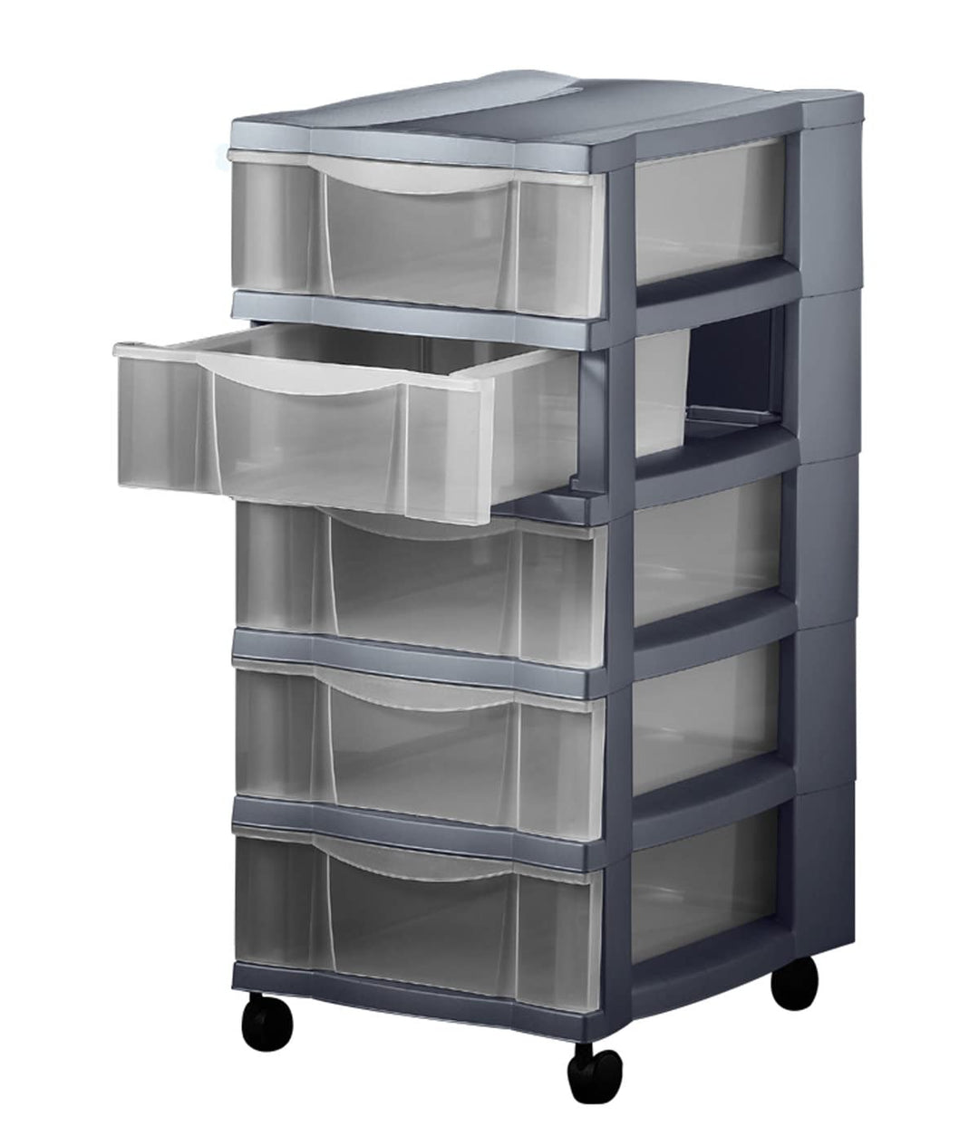 Schubladenschrank mit 5 Schubladen und Rollen Rollwagen Rollcontainer Bürocontainer rollbar Kommode