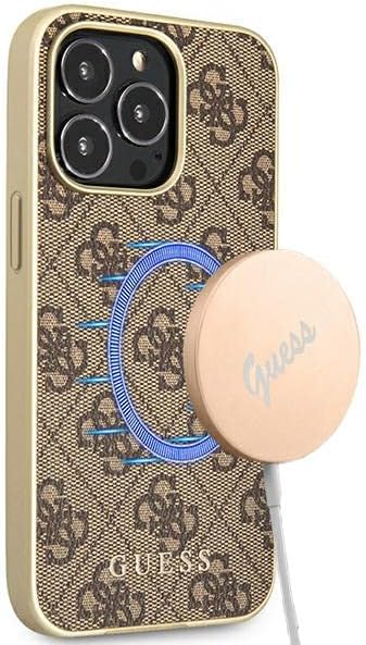 Guess GUHMP13LG4GB Hülle für iPhone 13 Pro / 13 6,1" braun 4G Collection Magsafe