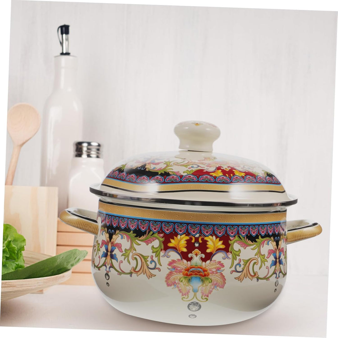 Cabilock Amphore Aus Emaille Suppentopf Aus Emaille Kochtopf Emaille-dampfgarer Grosser Topf Hot-pot