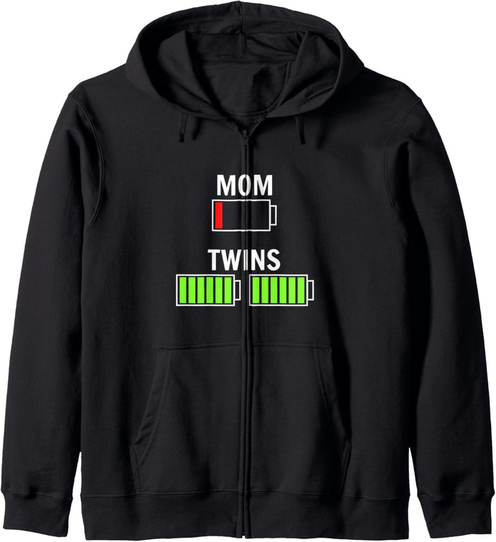 Mama Batterie Mom Partner Akku Zwillinge Partnerlook Kapuzenjacke